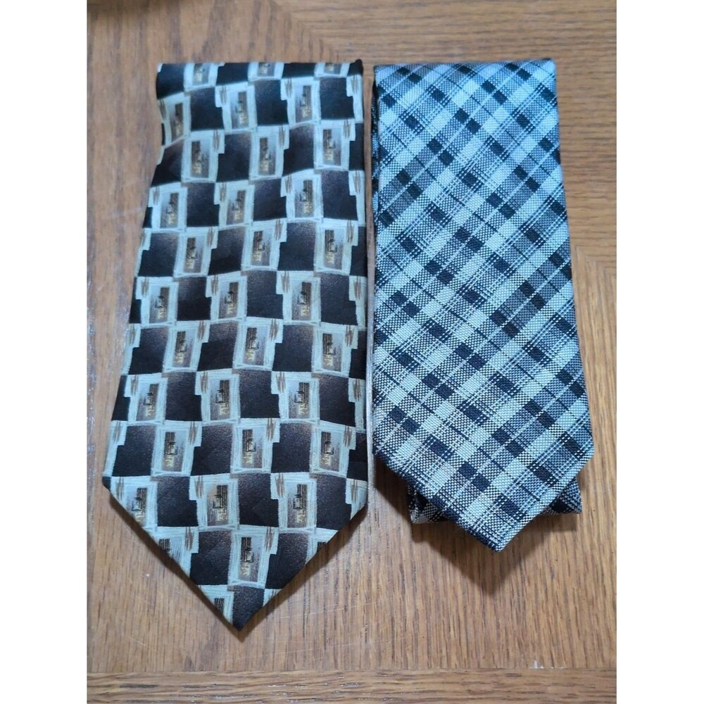 Stafford Men's 100% Silk Made in the USA Set of 2 Ties